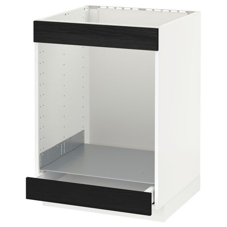 Напольный шкаф для варочной панели+духовки/ящ, белый, Тингсрид черный 60x60 см IKEA МЕТОД / МАКСИМЕРА 892.349.58