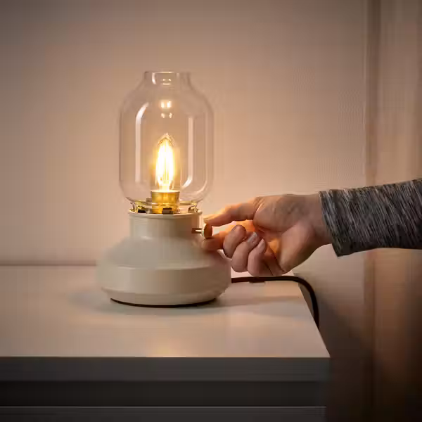 TÄRNABY Лампа настольная - регулируемая яркость бежевый 25 см - фото 4