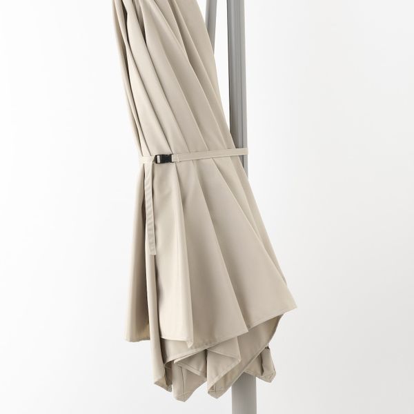 Зонт от солнца с опорой, бежевый/Сварто темно-серый 300 см IKEA OXNÖ ОКСНЭ / LINDÖJA ЛИНДЭЙА 092.914.72 - фото 4