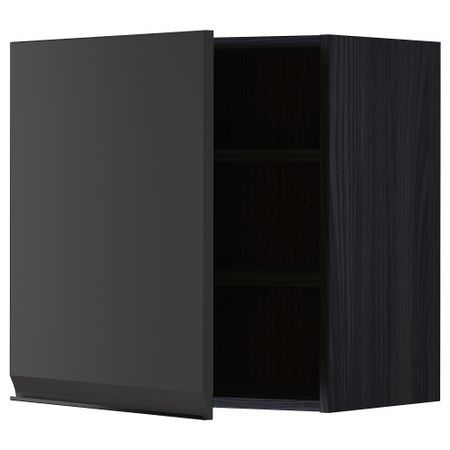 Навесной шкаф с полками, черный, Upplöv матовый антрацит, 60x60 см IKEA METOD МЕТОД 794.954.04