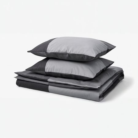 BRUNKRISSLA Пододеяльник и 2 наволочки - чёрный 200x200/50x60 см