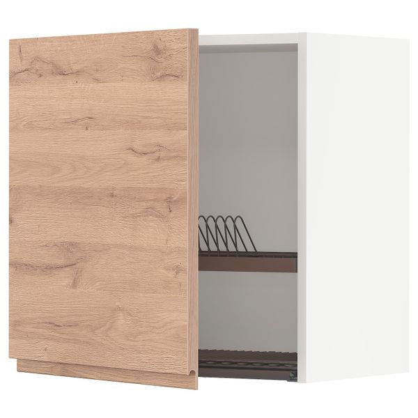 Навесной шкаф с сушилкой, белый/Воксторп под дуб 60x60 см IKEA METOD МЕТОД 594.142.15 - схема-чертеж с размерами