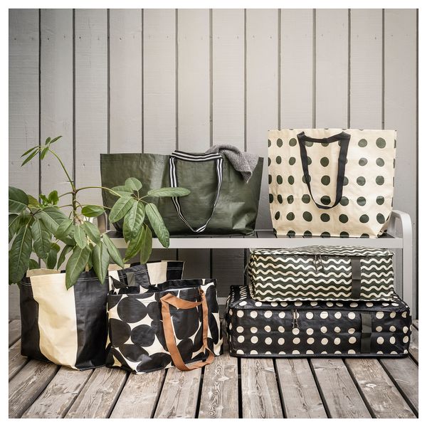 Сумка для хранения, 55x49x19 см, белый с оттенком/зеленый IKEA SÄCKKÄRRA 705.346.45 - фото 6