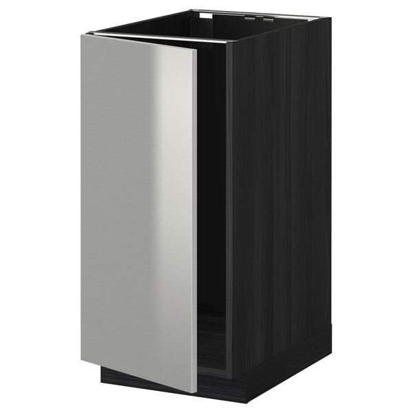 Напольный шкаф для мойки, мусорных контейнер МЕТОД, черный, Гревста нержавеющ сталь (40x60 см) - схема-чертеж с размерами
