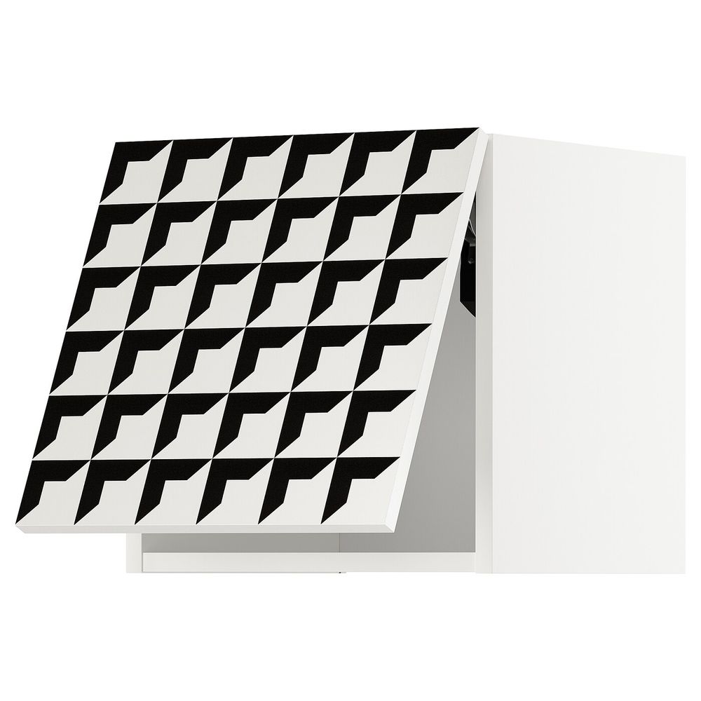 Горизонтальный навесной шкаф, белый, Иттербин с печатным рисунком 40x40 см IKEA МЕТОД 192.870.64 - схема-чертеж с размерами