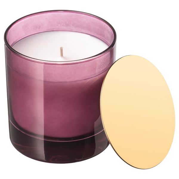 Ароматическая свеча в стакане, Лаванда, сиреневый, 10 см IKEA НЬЮТНИНГ 103.505.35 - фото 2