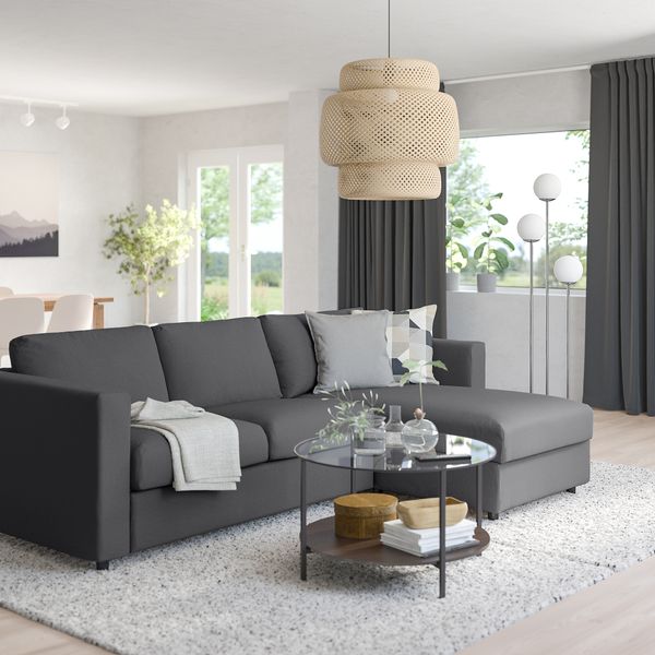 3-местный диван-кровать с козеткой, Hallarp серый IKEA VIMLE ВИМЛЕ 394.190.49 - фото 4