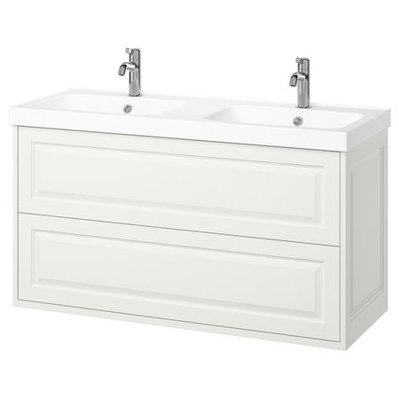 TÄNNFORSEN ТАННФОРСЕН / ORRSJÖN ОРРШЁН Шкаф с ящиками/раковина/смесители - белый 122x49x69 см