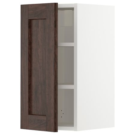 Шкаф навесной с полкой, белый/Эдсерум коричневый 30x60 см IKEA METOD МЕТОД 593.020.29