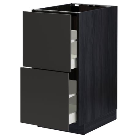 Напольный шкаф 2 фасада, 2 высоких ящика IKEA METOD МЕТОД, MAXIMERA МАКСИМЕРА 394.983.72