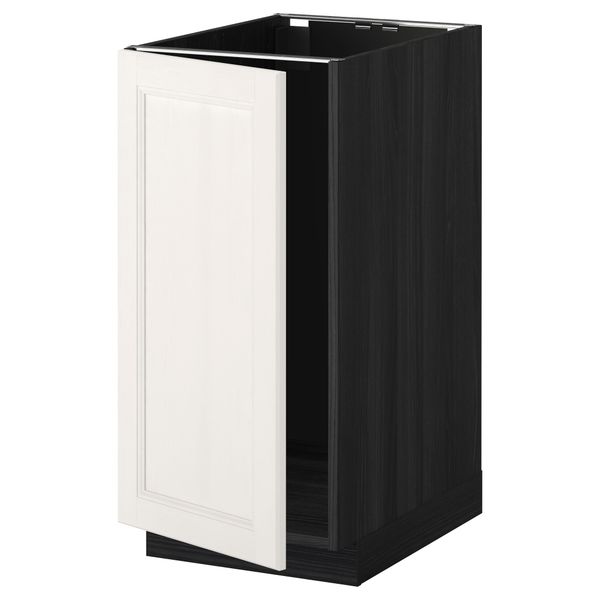 Напольный шкаф для мойки, мусорных контейнер МЕТОД, черный, Лаксарби белый (40x60 см) - схема-чертеж с размерами