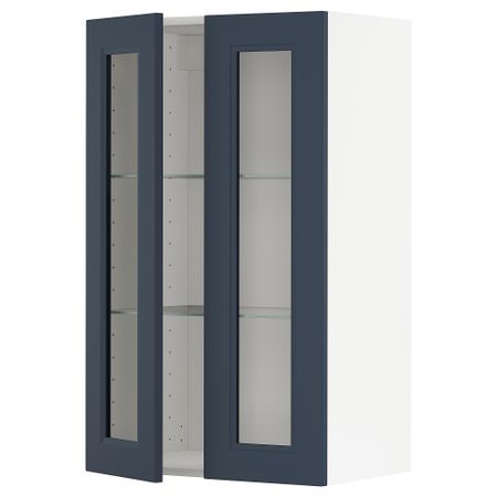 Навесной шкаф, полки, 2 стеклянные двери IKEA METOD МЕТОД 494.655.02