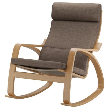 Кресло-качалка ПОЭНГ, дубовый шпон, Исунда коричневый