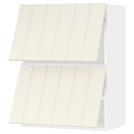 Навесной шкаф, 2 дверцы, горизонтал, белый/Хитарп белый с оттенком 60x80 см IKEA METOD МЕТОД 893.916.70