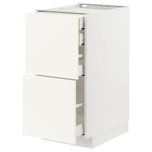 Напольный шкаф 2фасада,2низ, 1 средний, 1 встроенный ящик IKEA METOD МЕТОД, MAXIMERA МАКСИМЕРА 895.071.71 - фото 2