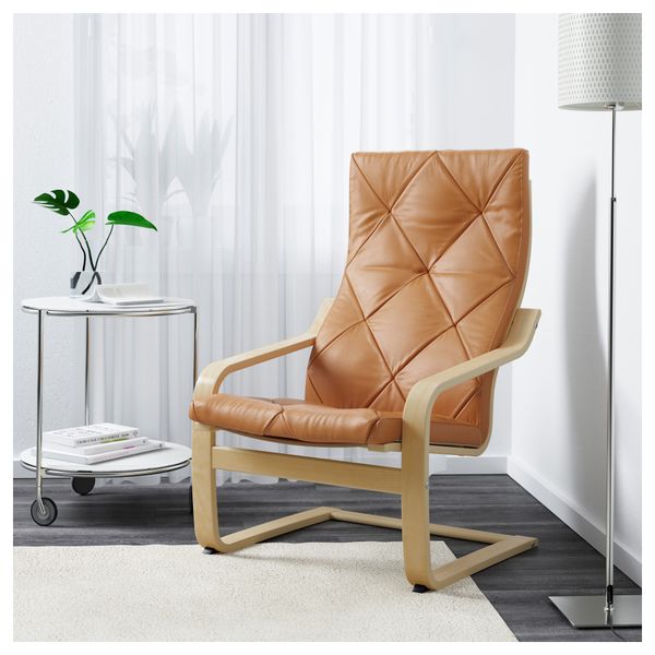 Кресло ПОЭНГ, березовый шпон, Сеглора естественный - схема-чертеж с размерами