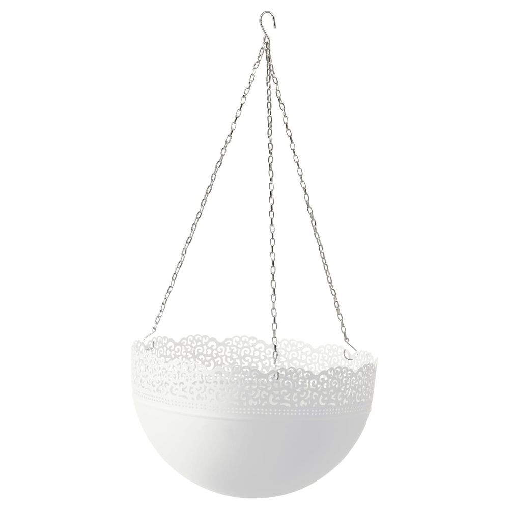 Кашпо подвесное, для/дома/улицы, белый 30 см IKEA СКУРАР 203.872.32 - фото 1