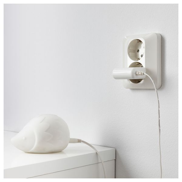 Светодиодный ночник ЛУРИГА, белый, ёж - схема-чертеж с размерами