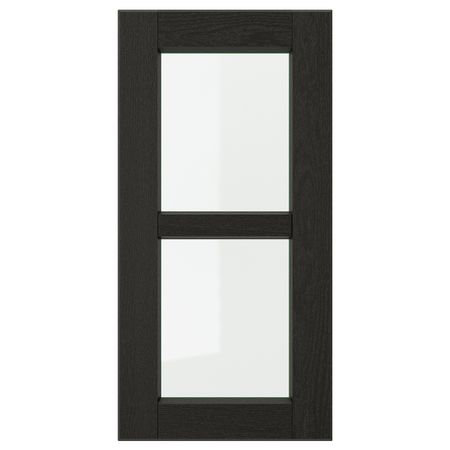 Стеклянная дверь, черная морилка 30x60 см IKEA LERHYTTAN ЛЕРХЮТТАН 503.565.16