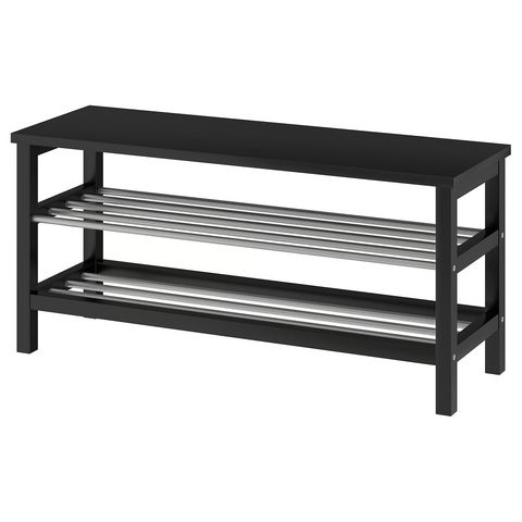 TJUSIG Скамья с полкой для обуви - чёрный 108x34x50 см