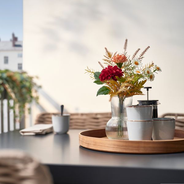 Искусственный букет, разноцветный, 35 см IKEA SMYCKA СМИККА 306.014.82 - схема-чертеж с размерами