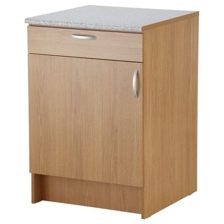 Напольный шкаф с дверью и ящиком АЛЬБРУ, под дуб (60x89 см)