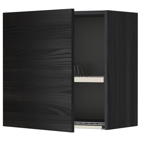 Шкаф навесной с сушкой, черный, Тингсрид черный 60x60 см IKEA МЕТОД 292.324.34 - схема-чертеж с размерами