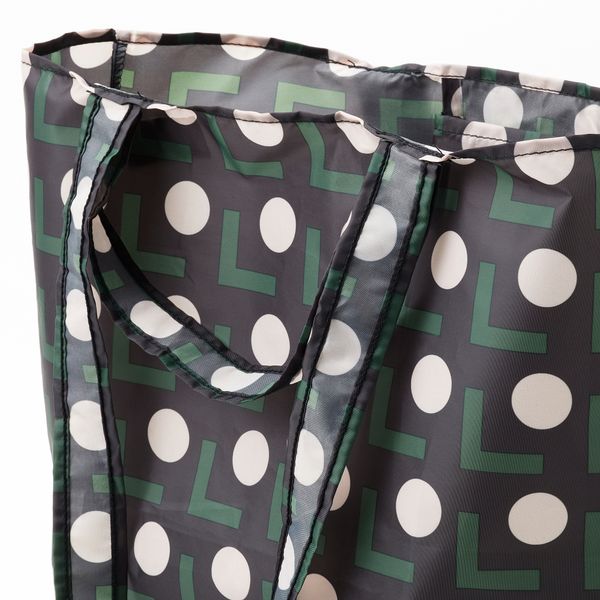 Сумка, 45x36 см, черный-бежевый орнамент «точки» IKEA SKYNKE 605.342.88 - фото 3