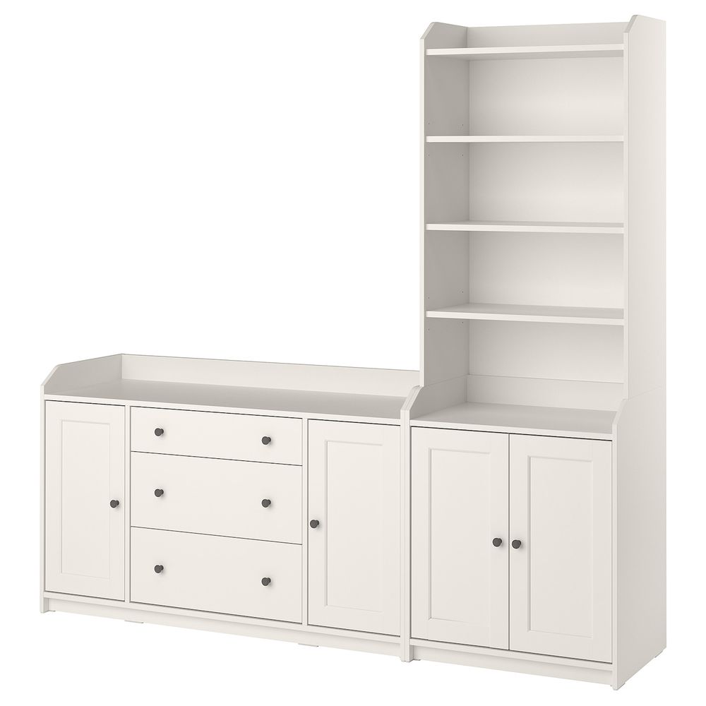 Комбинация для хранения, белый 210x46x199 см IKEA HAUGA ХАУГА 793.887.05 - фото 1