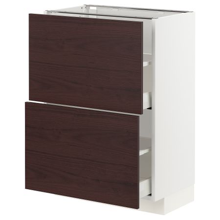 Напольный шкаф с 2 ящиками, 60x37 cm IKEA METOD МЕТОД, MAXIMERA МАКСИМЕРА 093.342.83