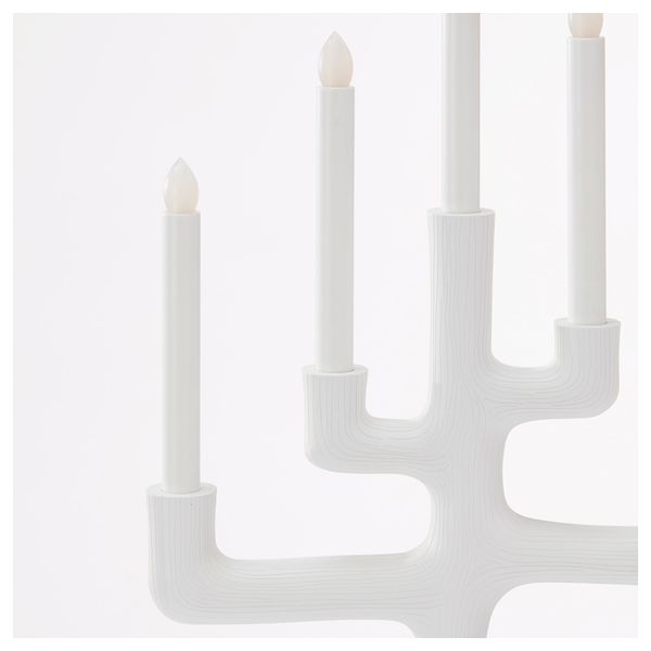 Светодиодный канделябр, 5 ламп СТРОЛА, ветка, белый (49 см) - схема-чертеж с размерами