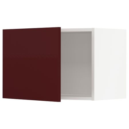 Навесной шкаф, 60x40 см, белый Kallarp, глянцевый темный красно-коричневый IKEA METOD МЕТОД 794.620.31