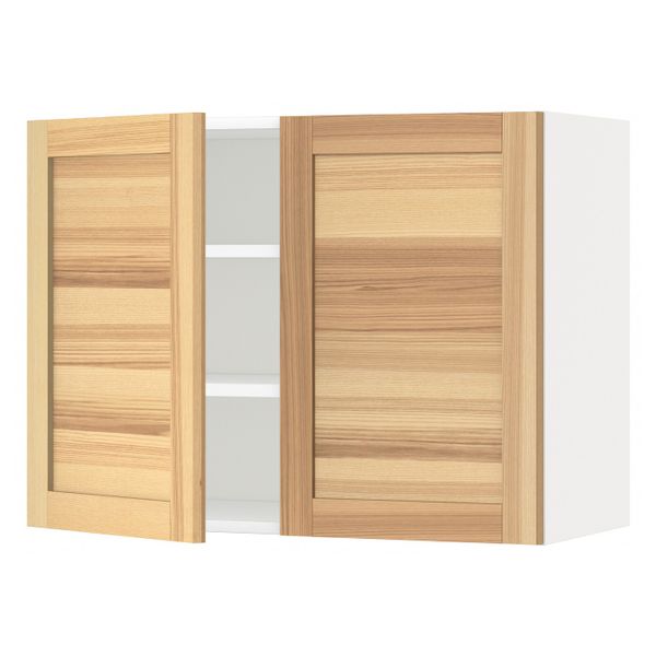 Навесной шкаф с полками/2дверцы, белый/Торхэмн ясень 80x60 см IKEA METOD МЕТОД 292.259.14 - схема-чертеж с размерами