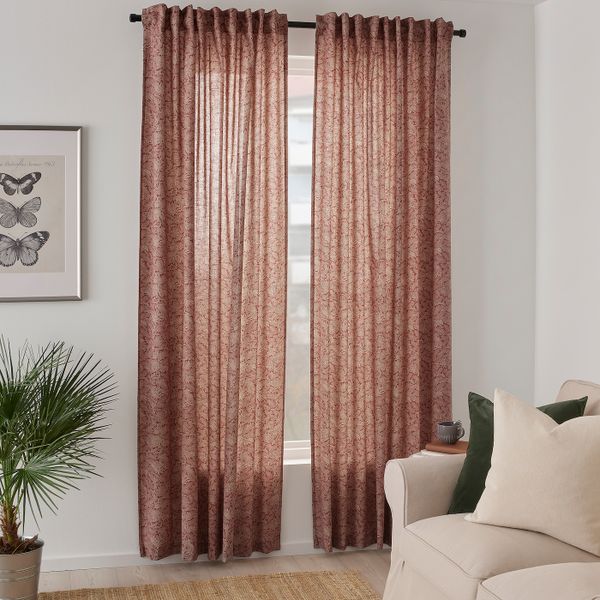 Гардины, 2 шт., темный коричнево-красный/орнамент «листья» 145x300 см IKEA HAKVINGE ХАКВИНГЕ 604.806.57 - схема-чертеж с размерами