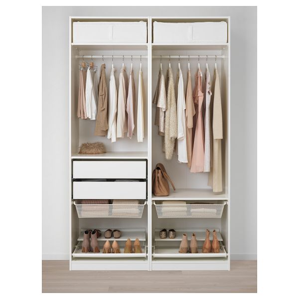 Гардероб, белый/Аули зеркальное стекло 150x66x236 см IKEA PAX ПАКС 093.058.79 - схема-чертеж с размерами