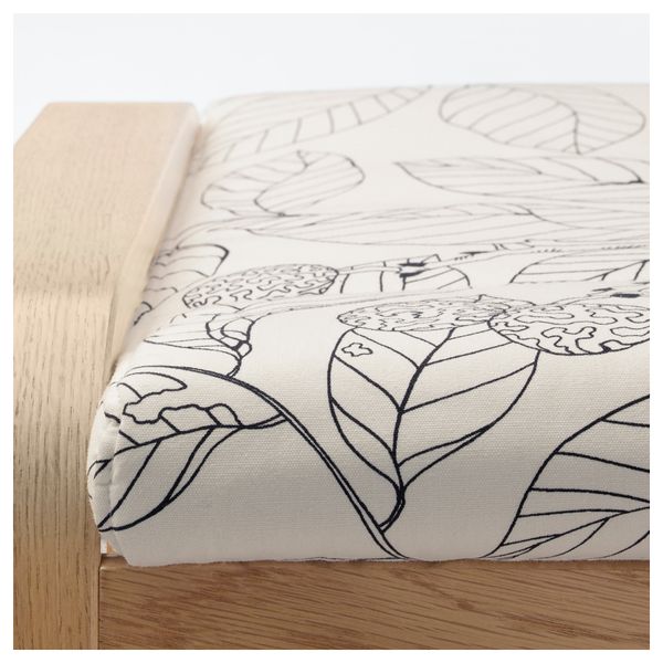 Табурет для ног ПОЭНГ, дубовый шпон, Висланда черный/белый - схема-чертеж с размерами