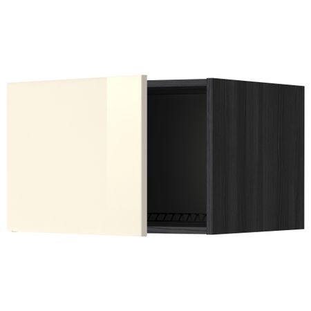 Верхний шкаф на холодильник, морозильник МЕТОД, черный, Рингульт кремовый