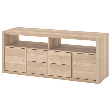 KALLAX Шкаф для ТВ, комбинация - под беленый дуб 147x39x60 см