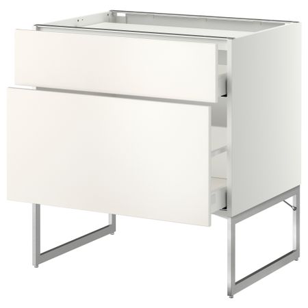 Напольный шкаф, 2 фронтальных панели, 3 ящика МЕТОД / МАКСИМЕРА, белый, Веддинге белый