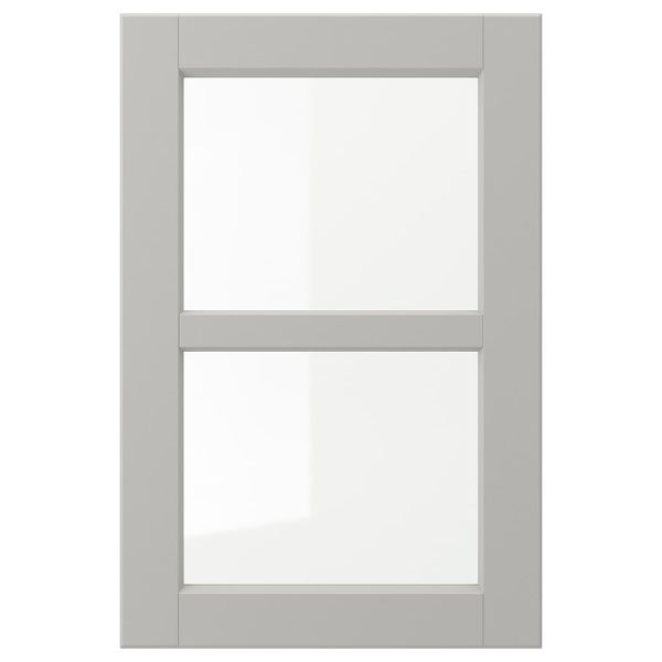 Стеклянная дверь, светло-серый 40x60 см IKEA LERHYTTAN ЛЕРХЮТТАН 104.615.81 - фото 1