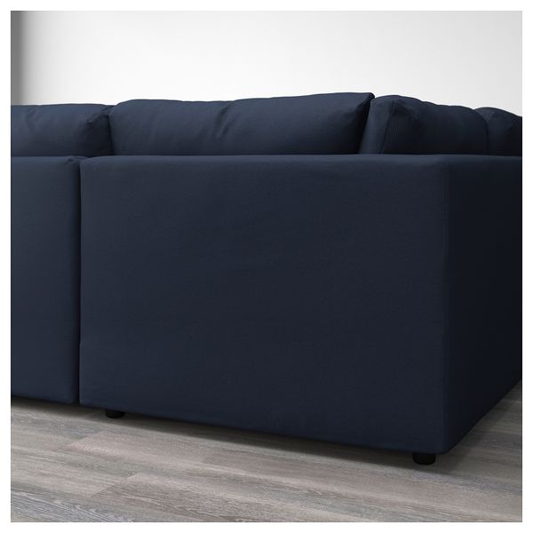 6-местный п-образный диван ВИМЛЕ, с открытым торцом, Оррста черно-синий - фото 3