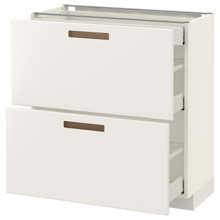 Напольный шкаф, 2 фасада, 3 ящика МЕТОД / МАКСИМЕРА, белый, Мэрста белый