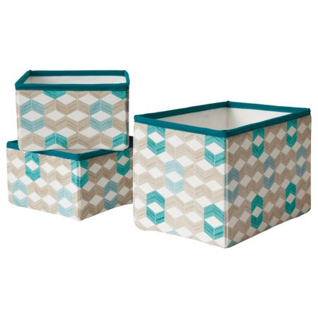 Набор корзин, 3 штуки НОТУДДЕН, графический, разноцветный