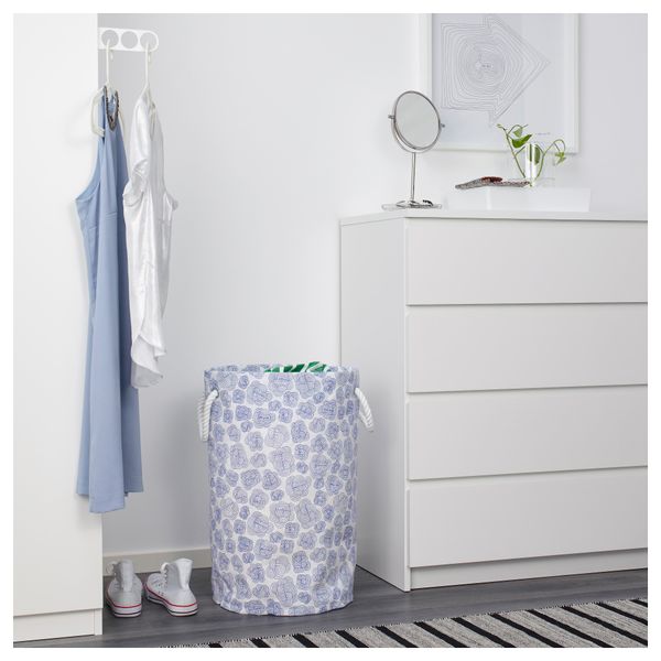 Корзина для белья КЛУНКА, синий/белый (60 л) - схема-чертеж с размерами