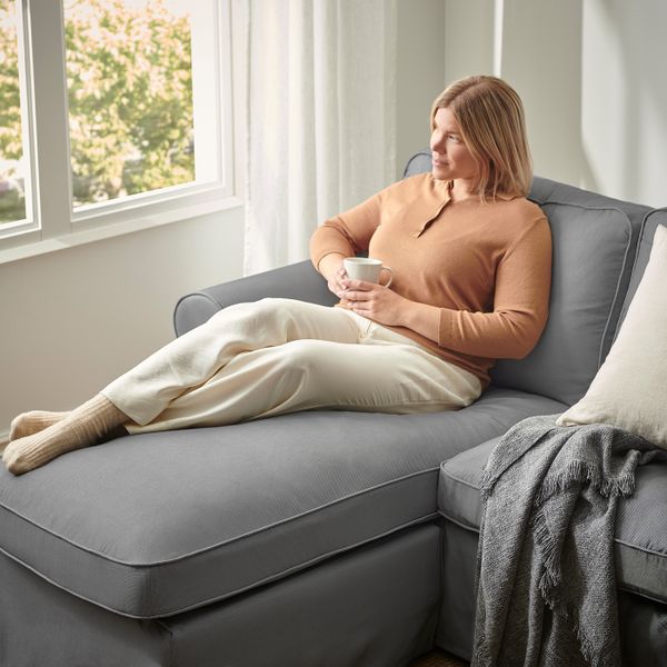 3-местный диван с козеткой, реммарн светло-серый IKEA EKTORP ЭКТОРП 094.196.11 - фото 3