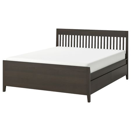 Каркас кровати с ящиками, темно-коричневый/Лонсет 180x200 см IKEA IDANÄS ИДАНЭС 894.065.39