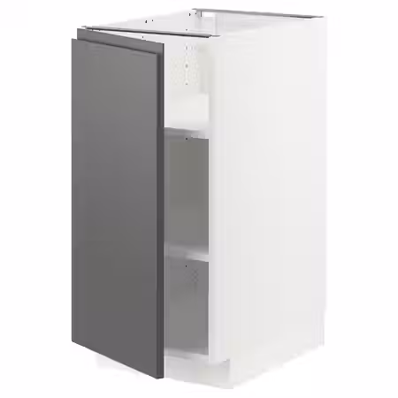 METOD Напольный шкаф с полками - белый/Voxtorp темно-серый 40x60 см