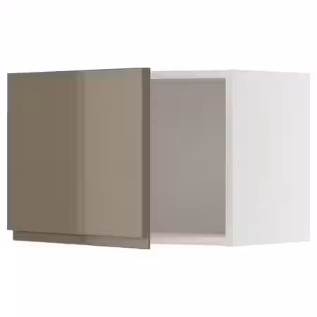 METOD Навесной шкаф - белый/Voxtorp глянцевый темный серо-коричневый 60x40 см