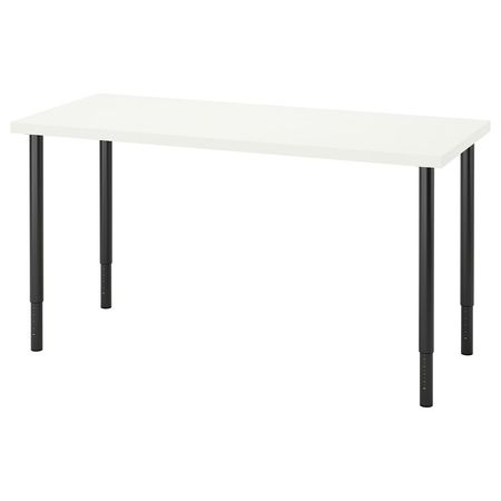 LAGKAPTEN / OLOV Письменный стол - белый/чёрный 140x60 см