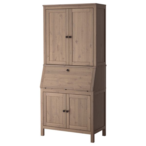 Бюро с дополнительным модулем ХЕМНЭС, серо-коричневый (89x197 см) - фото 1